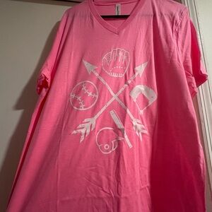 Bella Canvas Pink Sports Graphic Tee